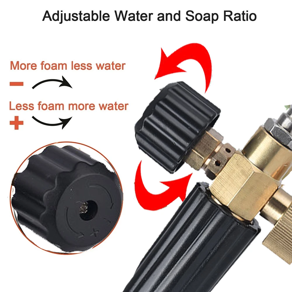 1L Snow Foam Lance Car Foam Cannon Pressure Washer Jet Wash Quick Release Adjustable Nozzle Foam Dispenser for Pressure Washer