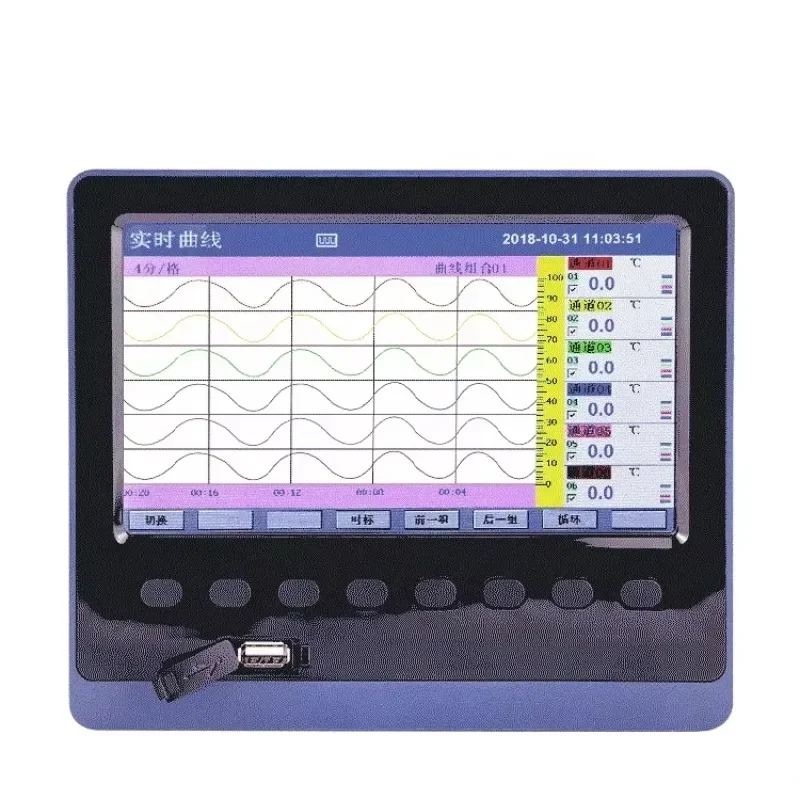 channel plastic colorful paperless data logger temperature and humidity high precision 0.2% 1 second fast sampling alarm output