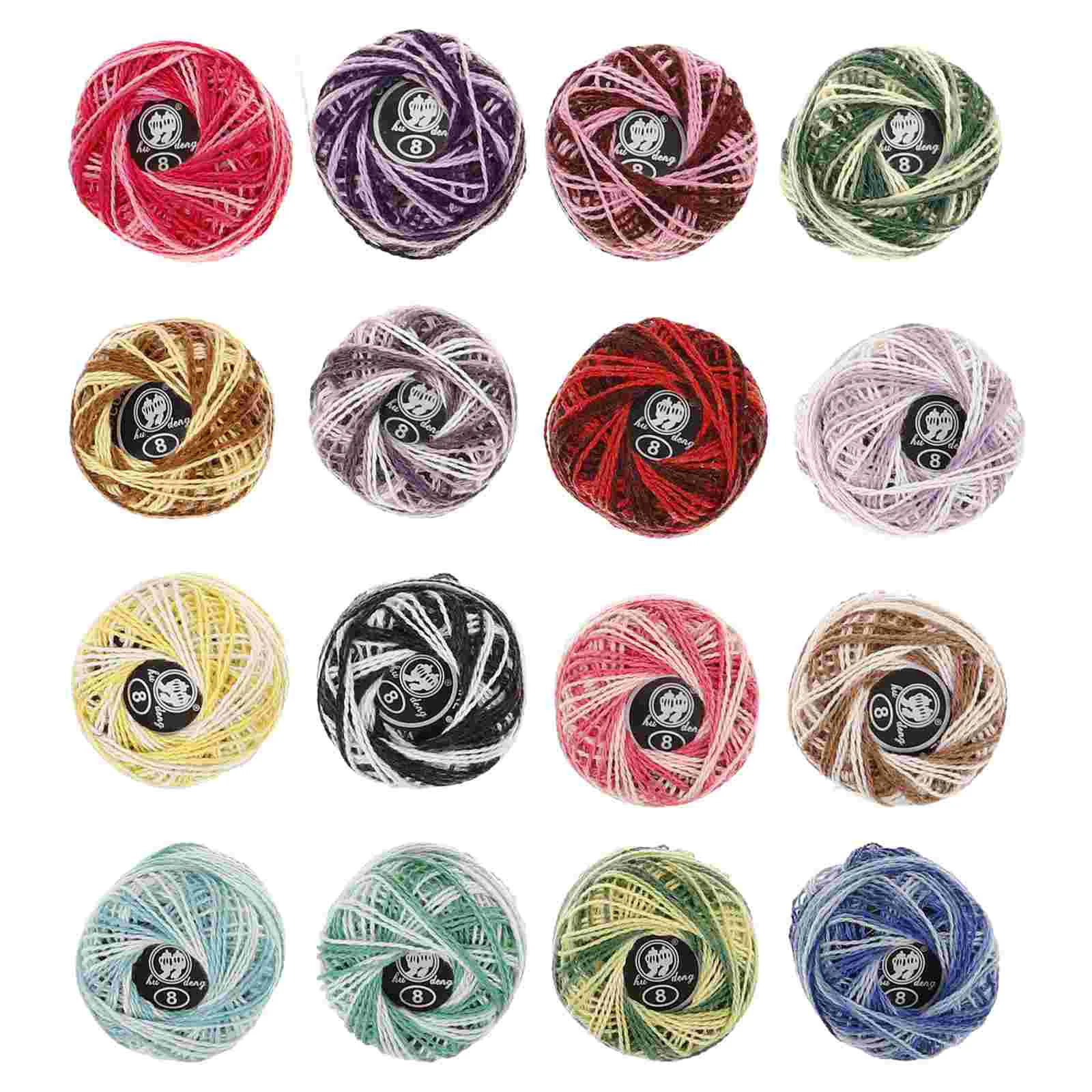 16 Roll Embroidery Thread Set Cross Stitch Embroidery Wool Cotton Line Craft Supplies for Home Gift Making (Mixed Color)