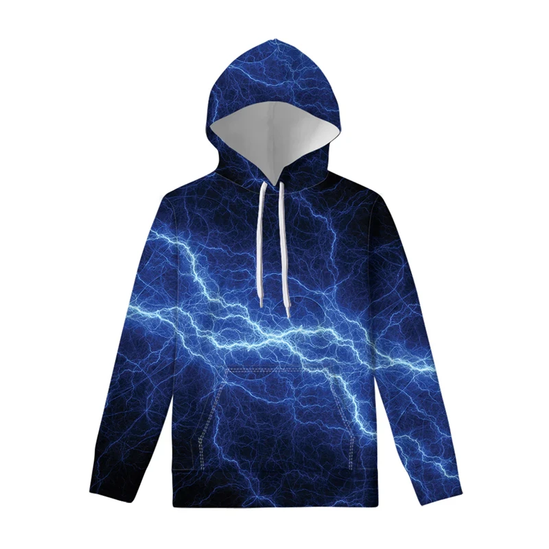 New Fashion Lightning 3D Print Hooded Spring Autumn Clothing Harajuku Pullovers Sweatshirt Casual Stree Sports GYM Hoodies 2024