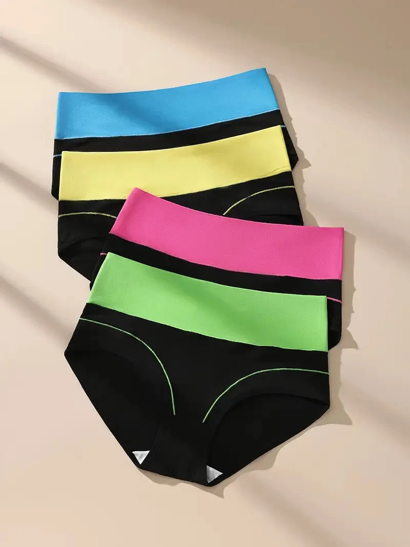 4 ks kalhotky s vysokým pasem pro ženy, tvarující tělo, měkké bavlněné kalhotky, tenké prodyšné kalhotky, spodní prádlo, plus velikost XS-3XL - náhled 4