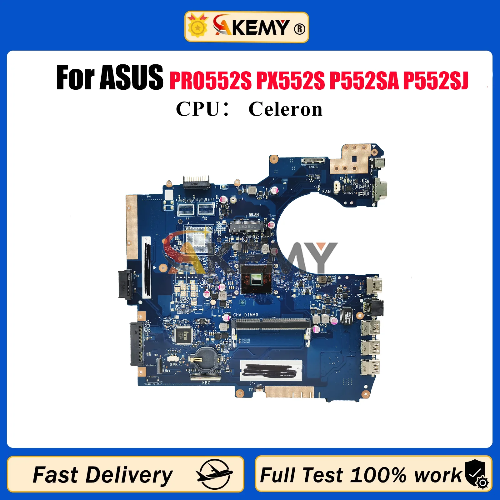 

P552SA Laptop Motherboard For ASUS ProArt P552S PRO552S PX552S PE552S P552SA P552SJ Mainboard With Celeron CPU 100% tests OK stk