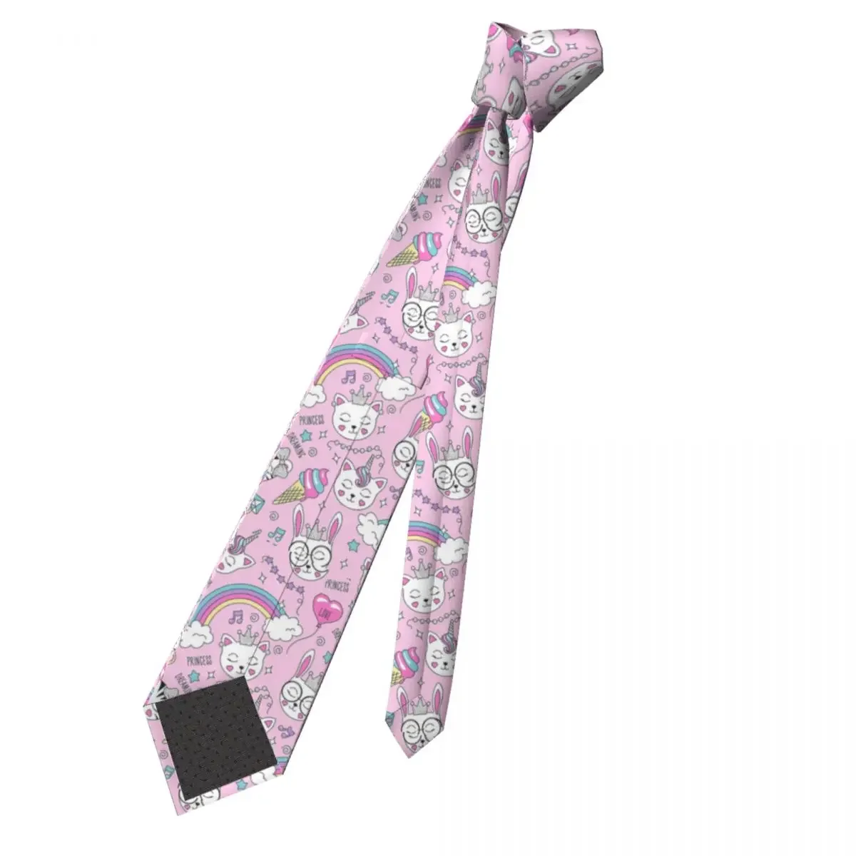 Funny Unicorn Cats Necktie Unisex Polyester 8 cm Animals Pet Neck Tie for Mens Casual Wide Daily Wear Cravat Business