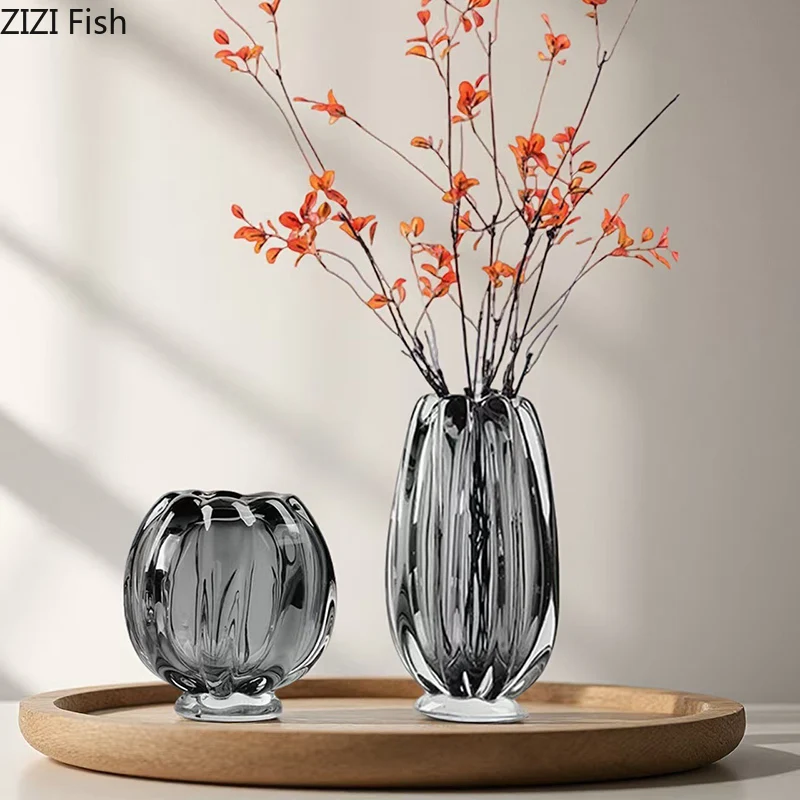 Creative Transparent Vase Plant Pots Table Decoration Minimalist Flowers Arrangement Floral Vases Ornaments Room Aesthetic Decor