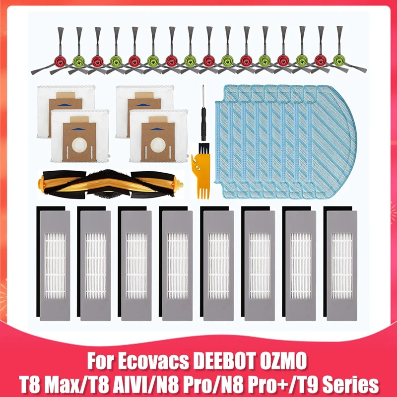 Piezas de repuesto para Robot aspirador, Kit de accesorios para Ecovacs Deebot OZMO T8 Max T8 AIVI N8 Pro N8 Pro + serie T9