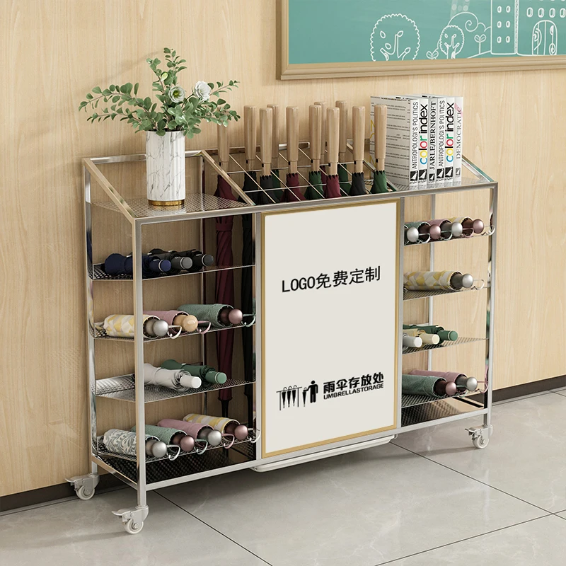 Commercial Umbrella Rack Classroom School Sales Department Hotel Bank Lobby Umbrella Rack Stainless Steel Umbrella Storage Rack