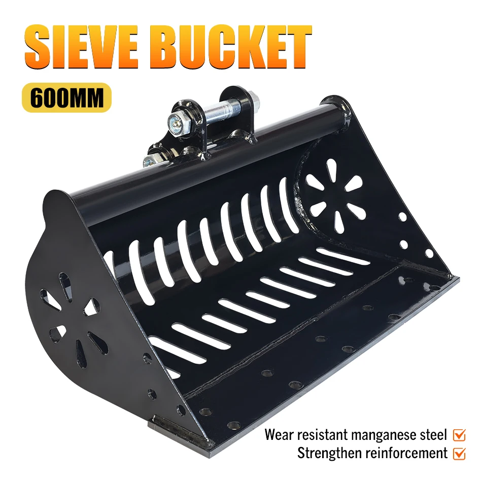 

Mini Excavator 600mm Hollow Bucket, Small Excavator Bucket Attachment, Excavator Accessories, Suitable For 1-3 Ton Mini Digger