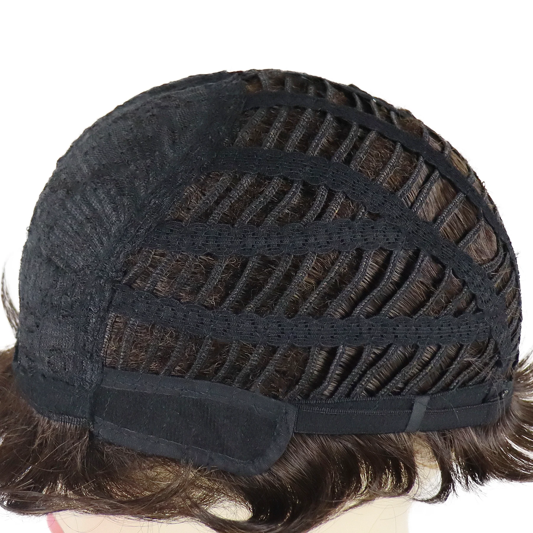 GNIMEGIL شعر مستعار اصطناعي قصير مجعد أنيق للارتداء اليومي زي تنكري شعر مستعار للأم شعر بني طبيعي شعر مستعار نسائي ذو مظهر جميل #5