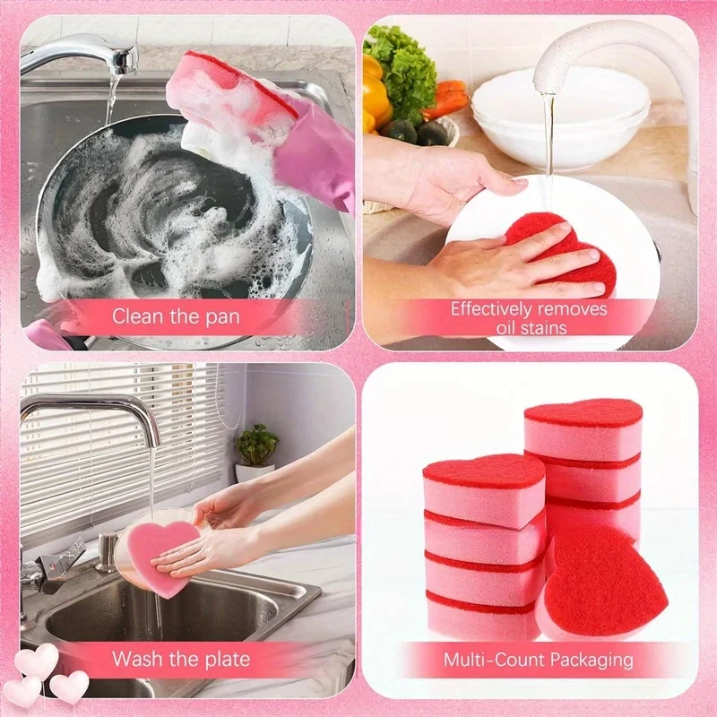 Kitchen Scrub Sponges Non-Scratch Dish Cleaning Sponges Effortlessly Clean Stovetop Sink