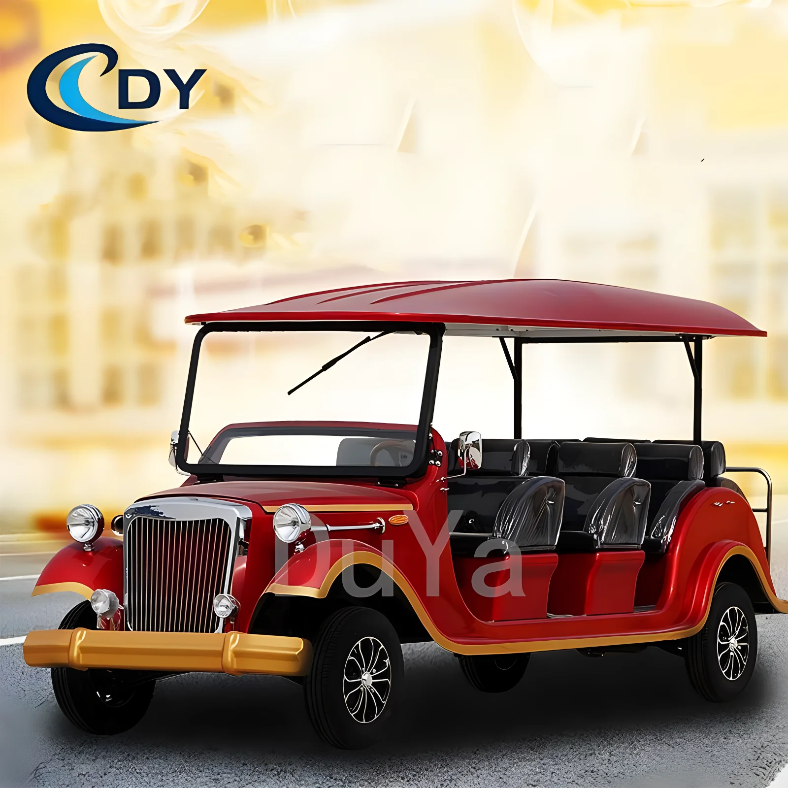 2025 China Hot Custom Vintage Car 11 Seat Electric Classic Car Cheap Price