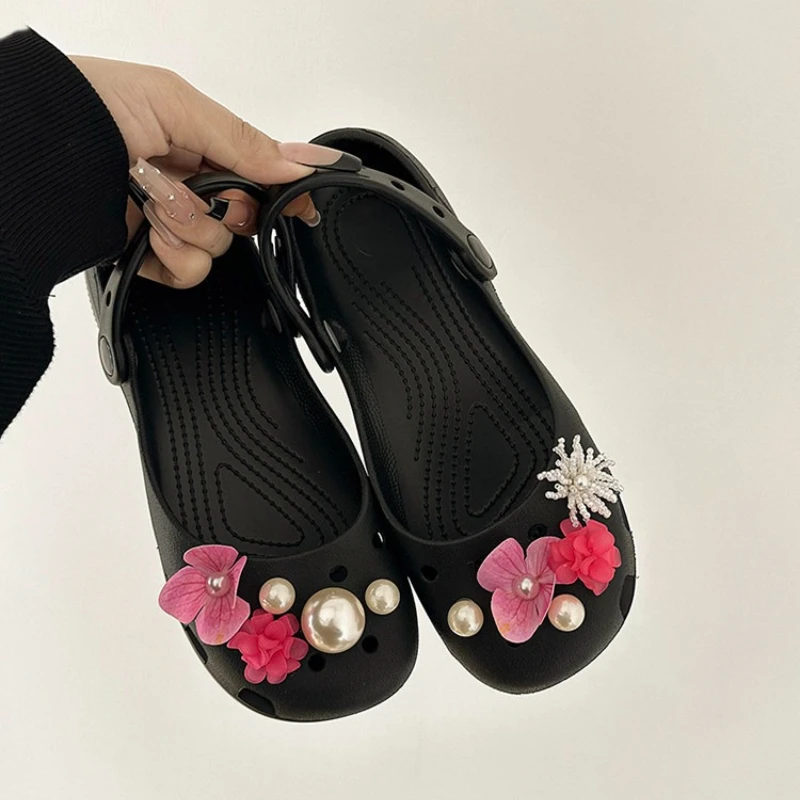 

Новые аксессуары для обуви 2026: Цветочные украшения для туфель Мэри Джейн, DIY-аксессуары для обуви, цветочные пряжки с жемчугом и стразами