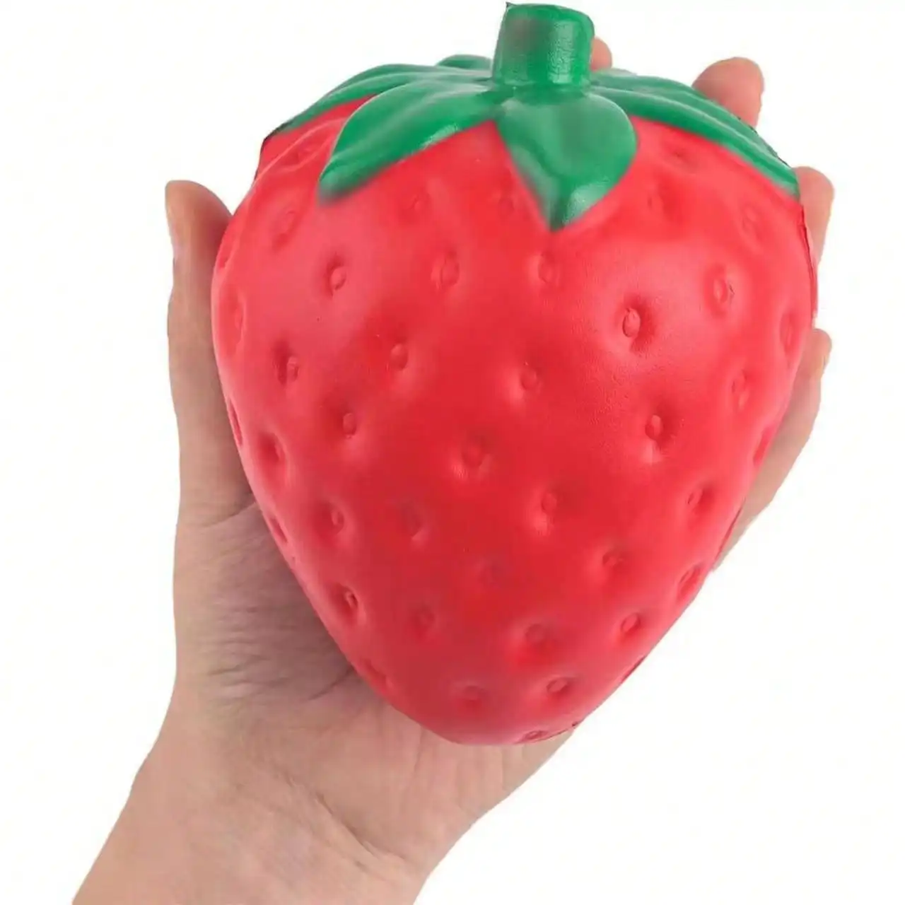 New Oversized Strawberry Slow Rebound Toy, Giant Pinch Music, Polyurethane Filled Sensory Toy Cute Sticky Ball Decompression Toy
