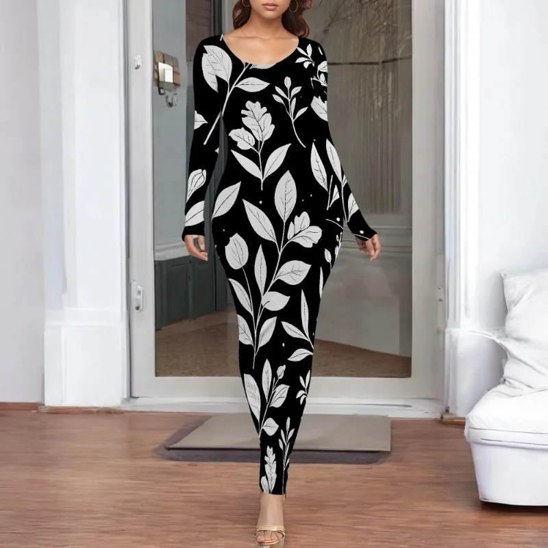 

Long Sleeve Dress for Women Casual Round Neck Fall Sexy Ruched Bodycon Winter Party Cocktail Formal Full Length Maxi Dresses