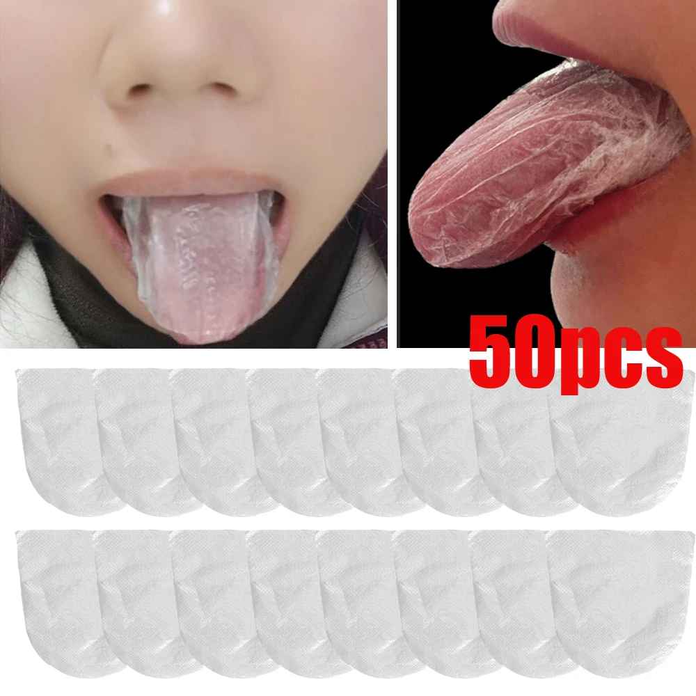 

50 шт., чехлы для предотвращения горького вкуса, медицинские чехлы для ухода за полостью рта, одноразовые защитные чехлы для языка