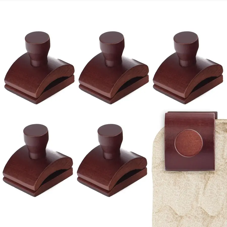 

Набор из 6 деревянных настенных зажимов для одеял из красного дерева, особо широкие деревянные зажимы для крепления одеял на стену, сверхпрочные зажимы для текстиля и художественных изделий