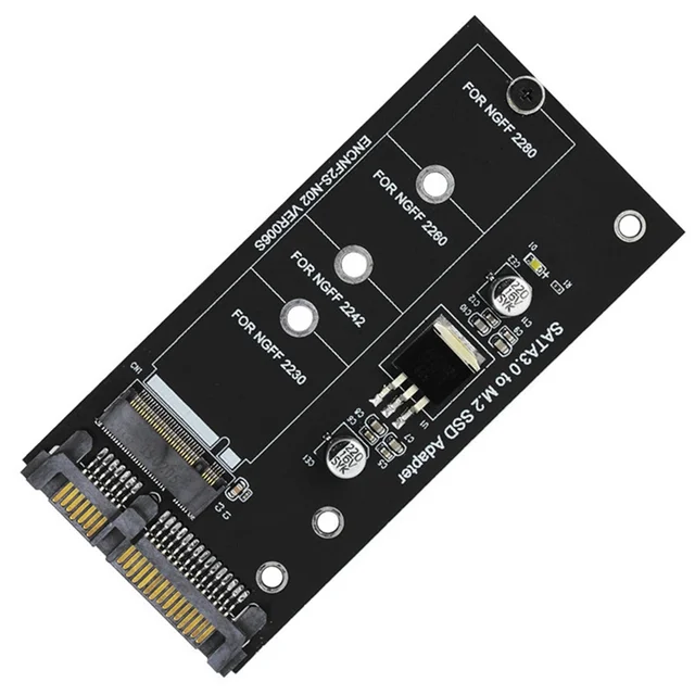 M.2 SATA Adapter M2 To SATA Adapter M.2 To SATA Adapter M.2 NGFF Converter 2.5Inch SATA3 Card B Key For 2230-2280 M2 SSD-N33R 6 M.2 SATA (NGFF) SSD to 2.5" SATA III Adapter – B Key / B+M Key, 2230 to 2280 – view 6