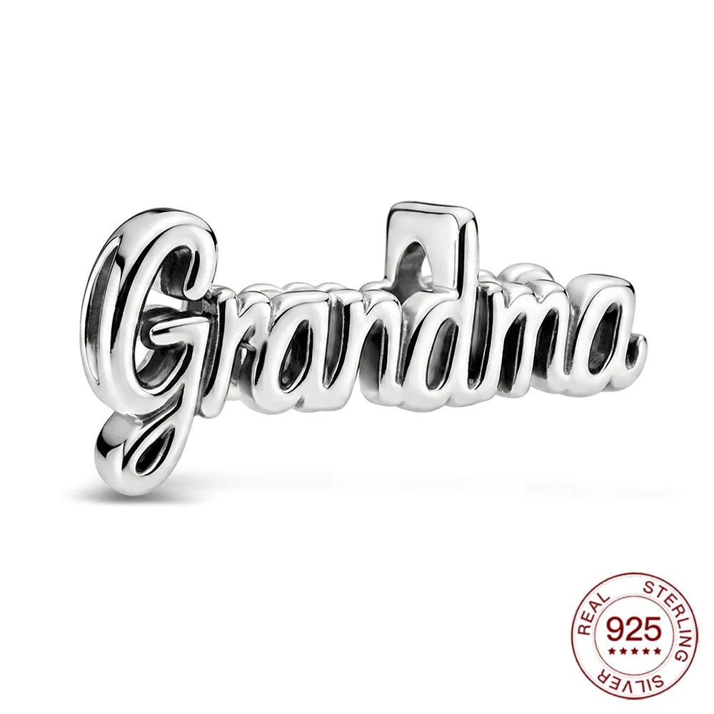 925 Sterling Silver Charm Family Series Handwritten Loved Ones Bead Fit Original Bracelet DIY Jewelry Daily Wear Gift For Family