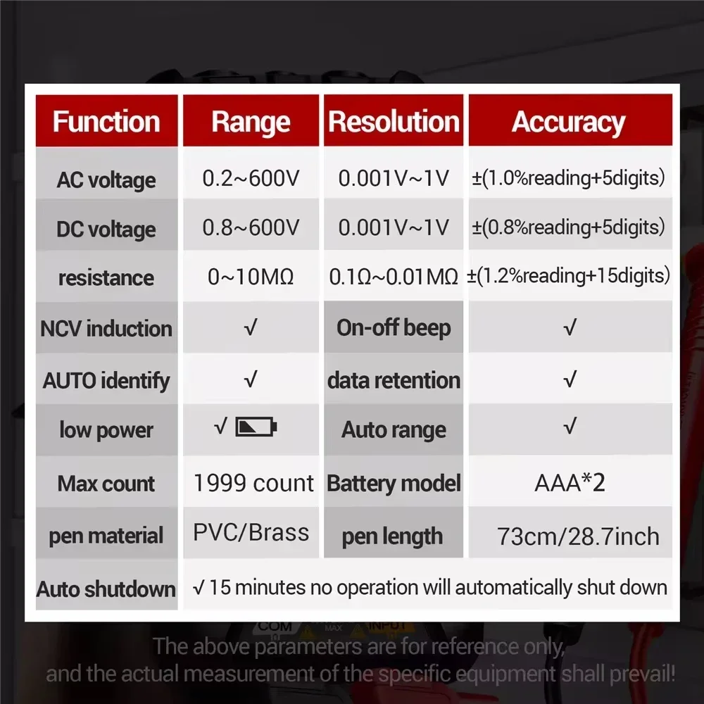 ANENG M113 완전 자동 전문 디지털 멀티미터 1999회 DC 전압 테스터 전류계 검사 스마트 수리