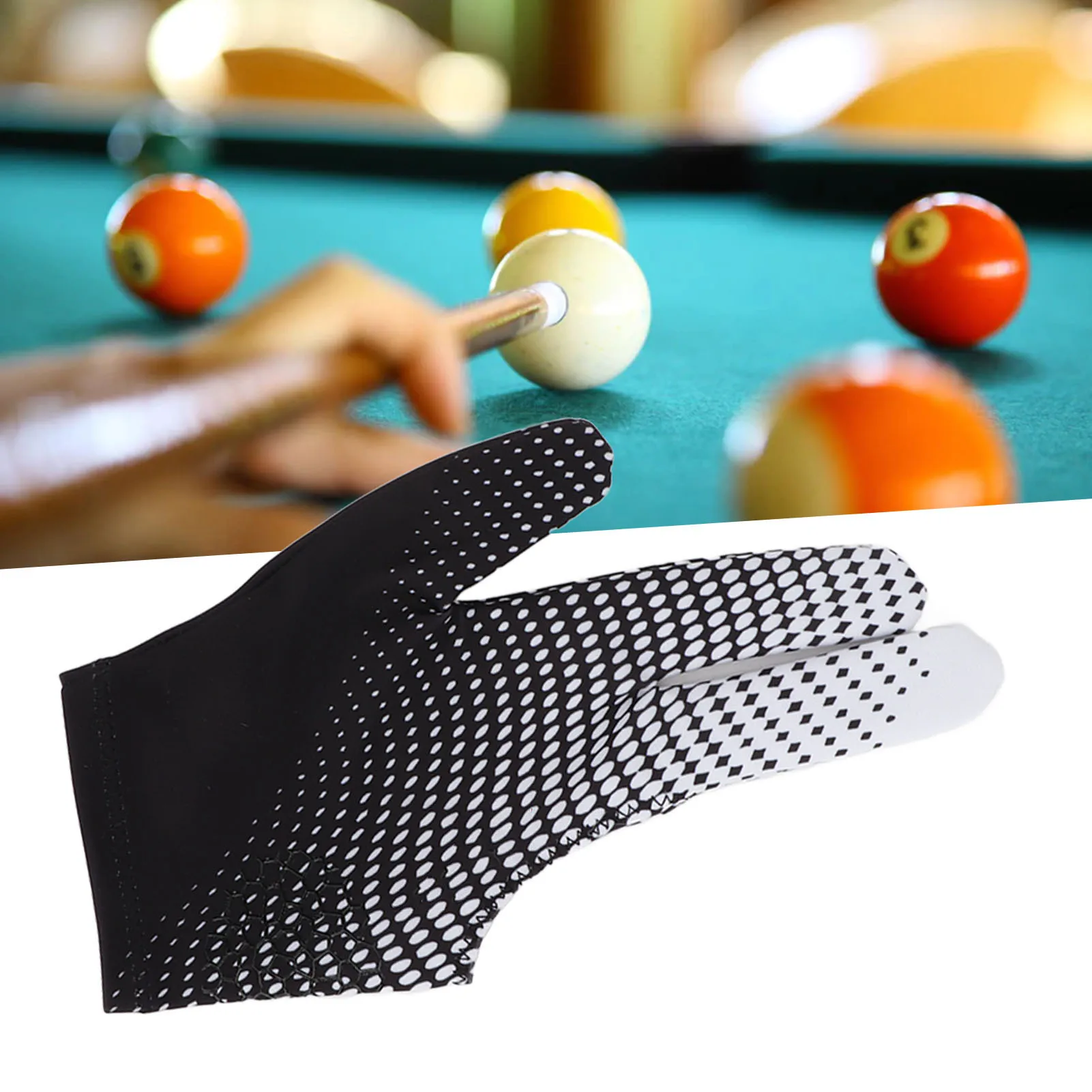 

Universal Billiards Glove Elastic Accurate Sensitive Controlling Anti Slip 3 Fingers Pool Cue Gloves