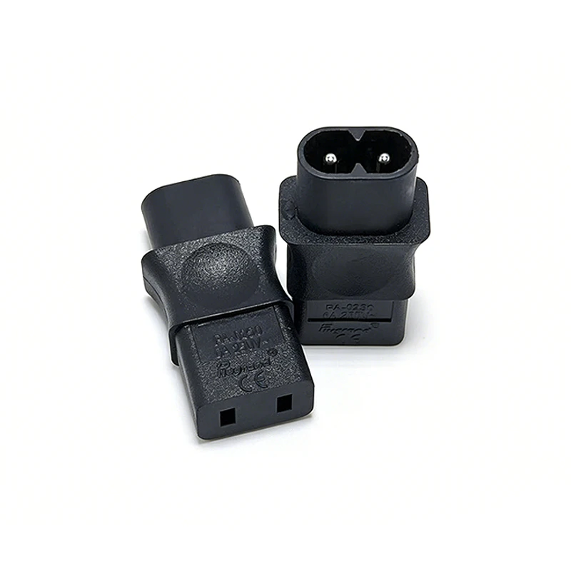 

2pcs IEC 320 C8 Male To IEC 320 C9 2 Pin Female AC Adapter Converter Power plug Socket Connector 6A /250V