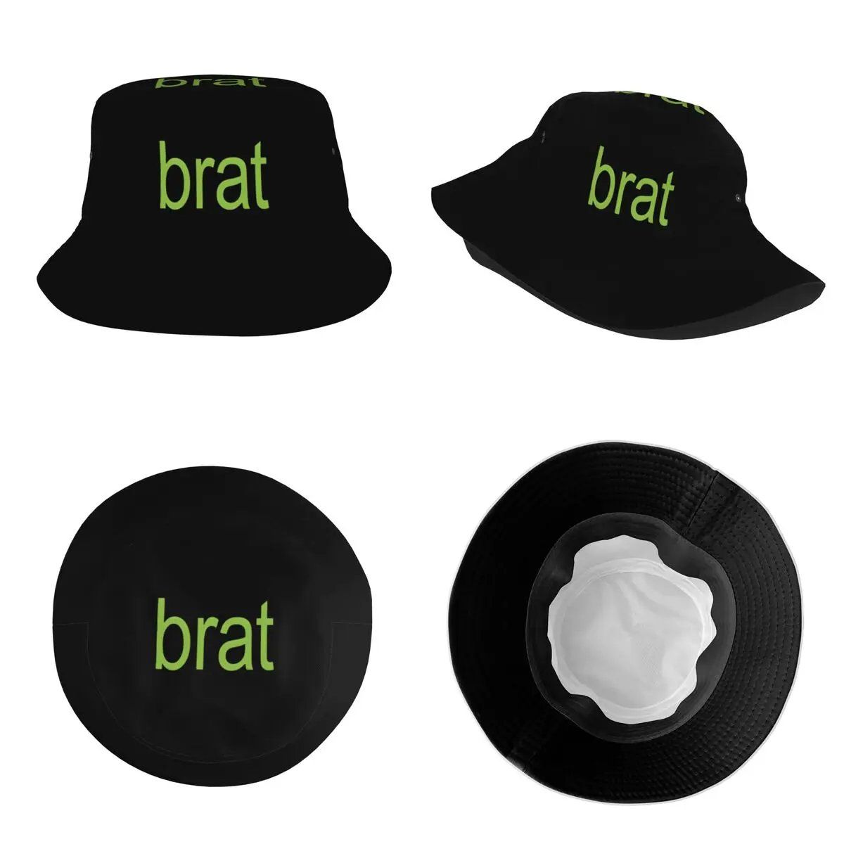 Sombrero de pescador de estilo Brat Album para mujer, gorra de cubo verde empaquetable, deportes al aire libre, Charli Xcx, sombrero de playa de verano