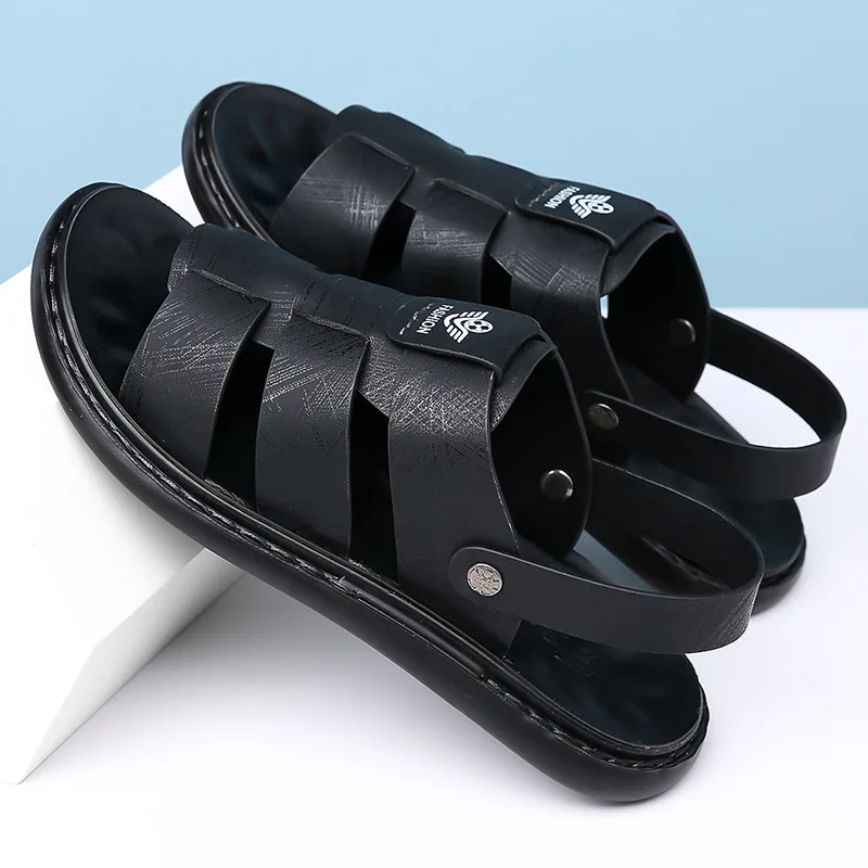 

Genuine Leather Shoes for Men Summer New Men Sandals Luxury High Quality Cowhide Beach Shoes Outdoor Anti Slip Men Slippers 2025