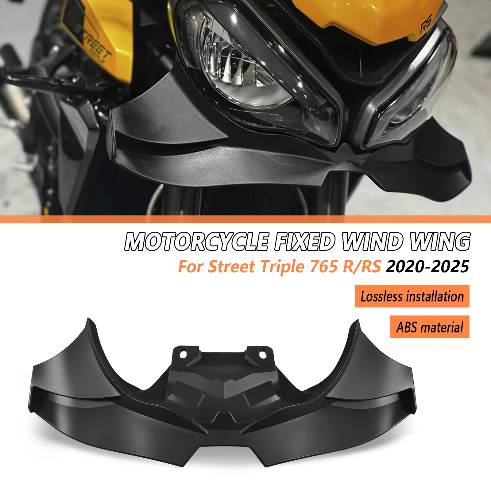 For Street Triple 765 R/RS 2023-2026 2024 Wind Wing Cover Cone Aerodynamics Fairing Winglets 765R 765RS Motorcycle Front Lip