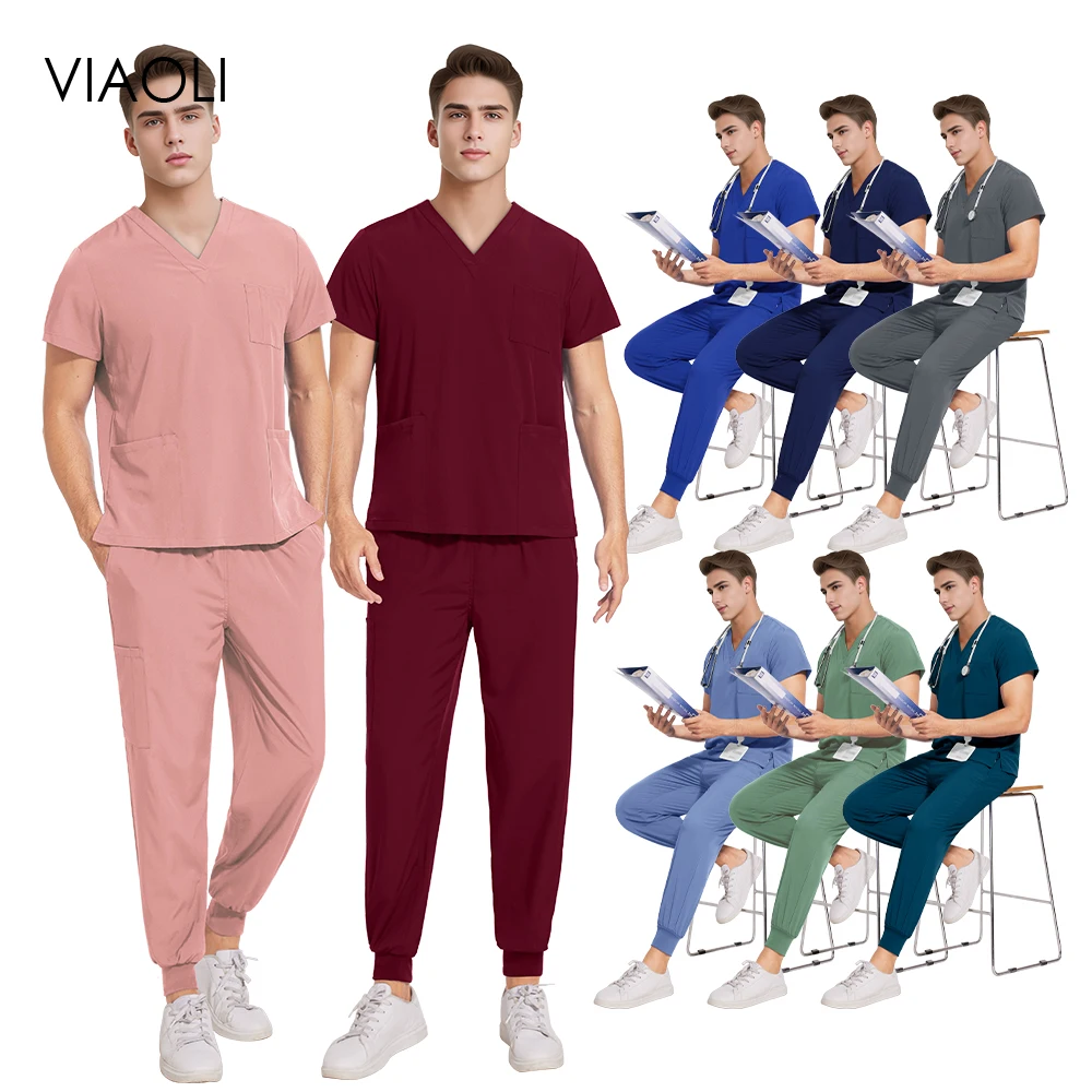 Nurses Accessories Medical Tops Pants Women Men Scrubs Uniforms Hospital Doctors Scrubs Set Dental Clinic Beauty Salon Workwear