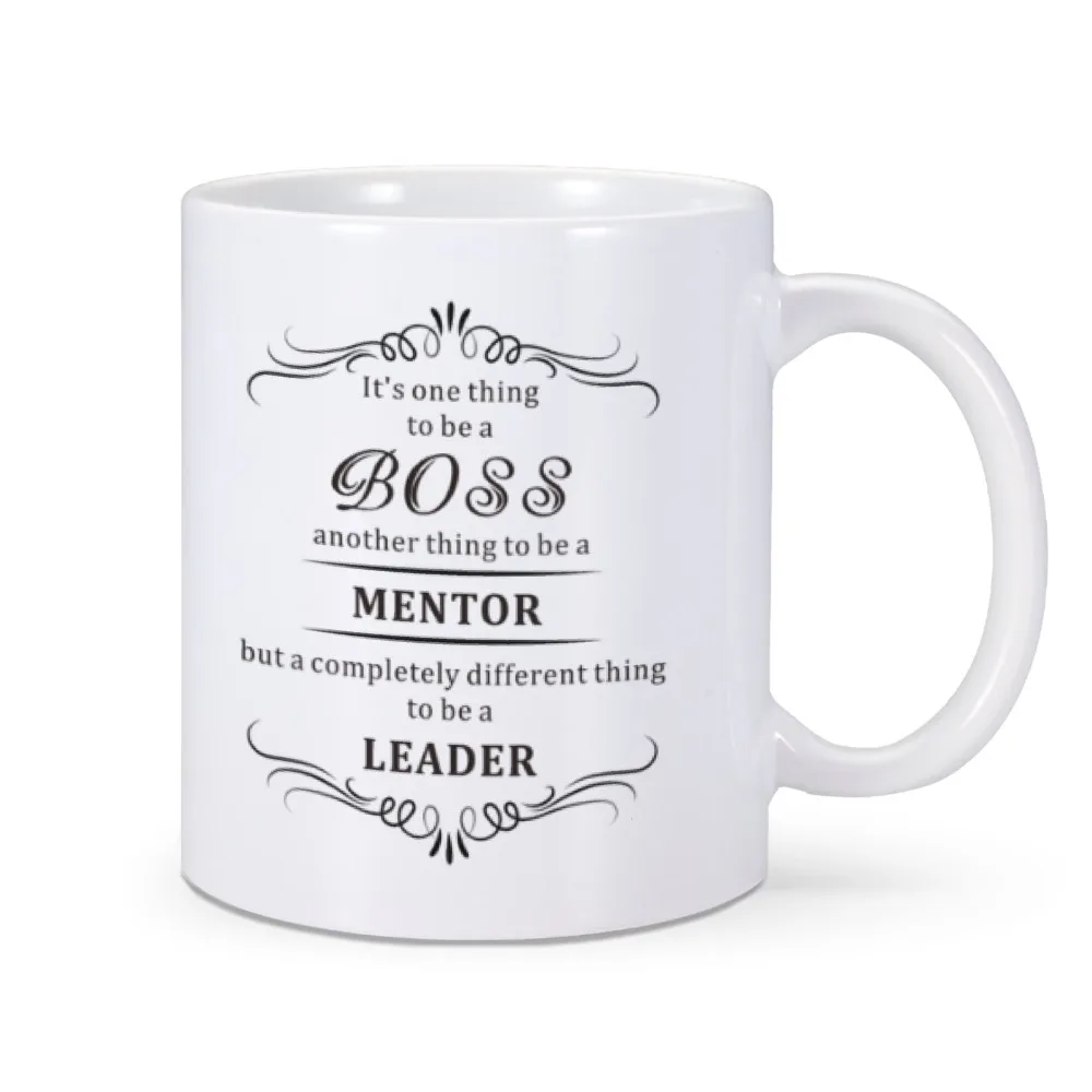 Custom Boss Gift Coffee Mug Tea Cup Best Appreciation Mugs Gift Inspirational to Leader Mentor Girl Lady Boss Office Desk Cups