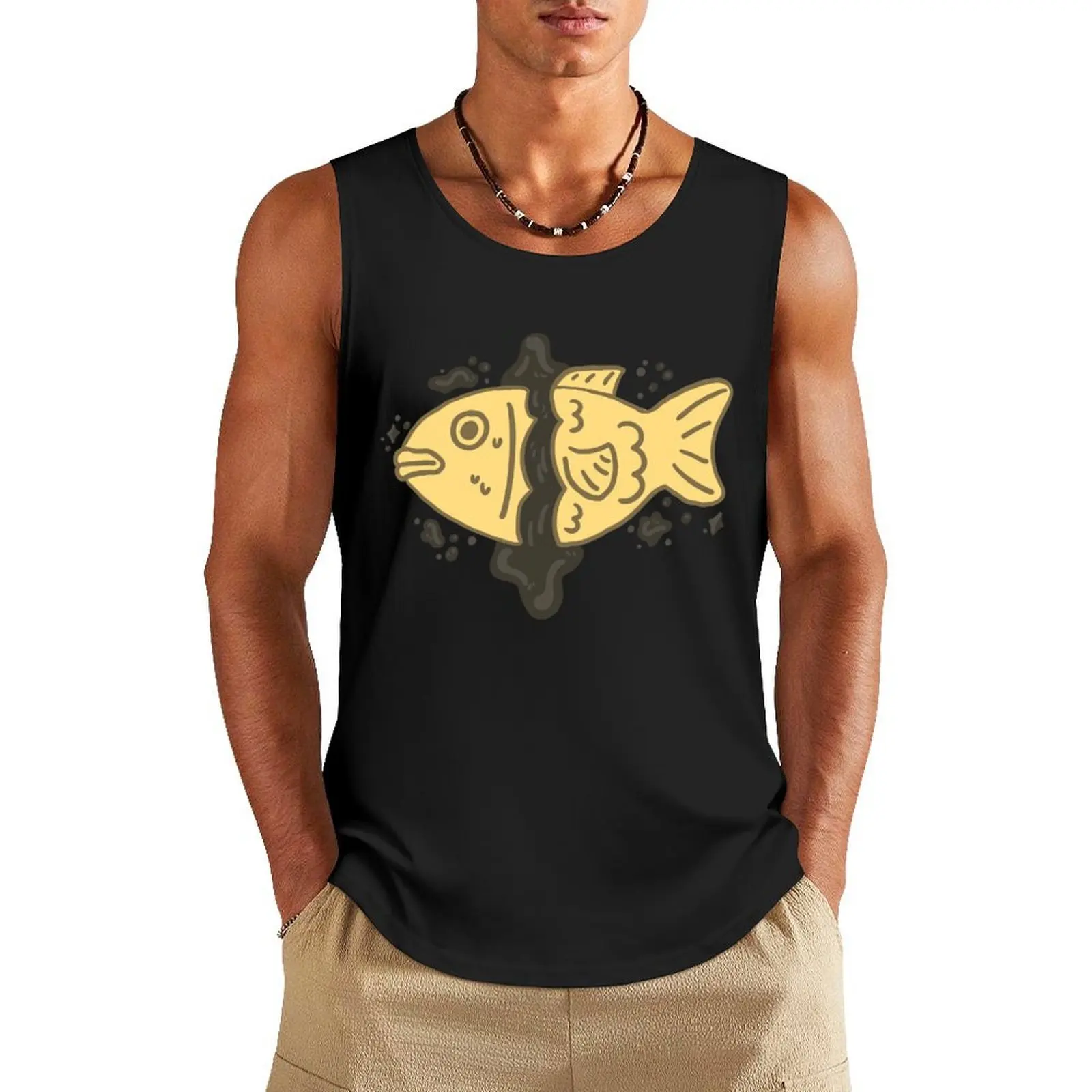 

Un Oh Taiyaki Tank Top sleeveless t-shirts for men Male vest Man gym clothes plain t-shirt
