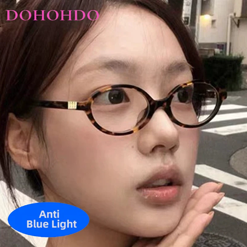 

Y2K Fashion Small Oval Frame Anti-Blue Light Women's Eyeglasses Luxury Brand Designer Computer For Office Work Optical Glasses