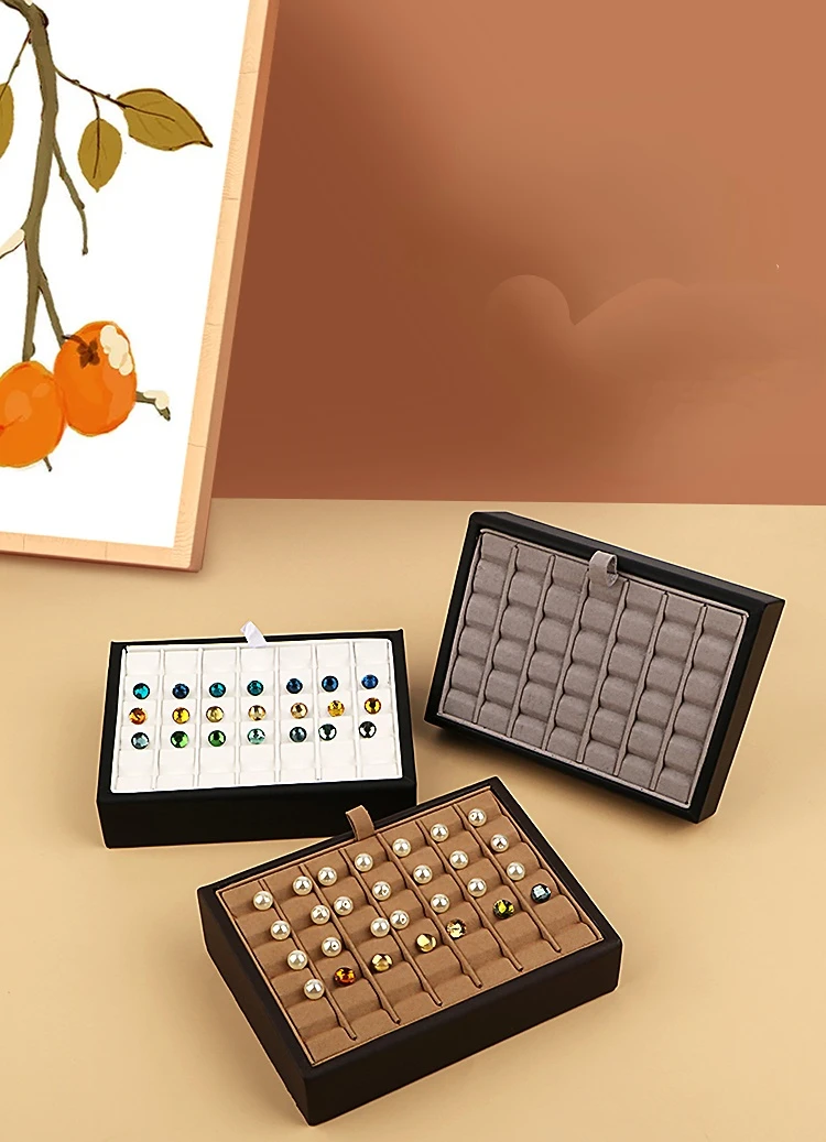 Jewelry Storage Box Gem Box V Groove Diamond Ring Face Bare Stone Color Treasure Bare Diamond Box Counter Sample Display Props