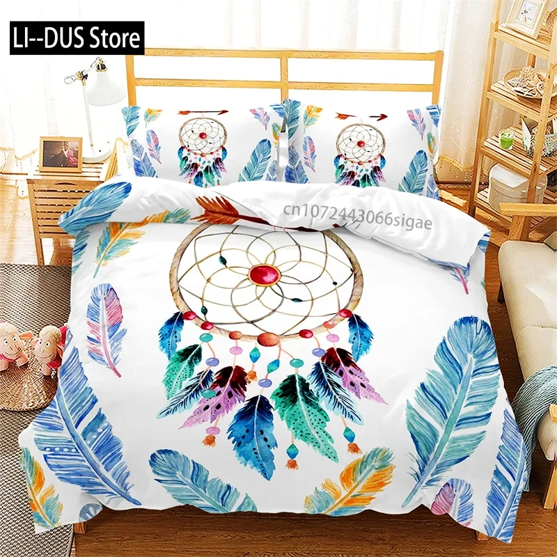 

Dreamcatcher Duvet Cover Bohemia Comforter Cover Microfiber Feather Bedding Set Full Twin for Girls Teens Adults Bedroom Decor