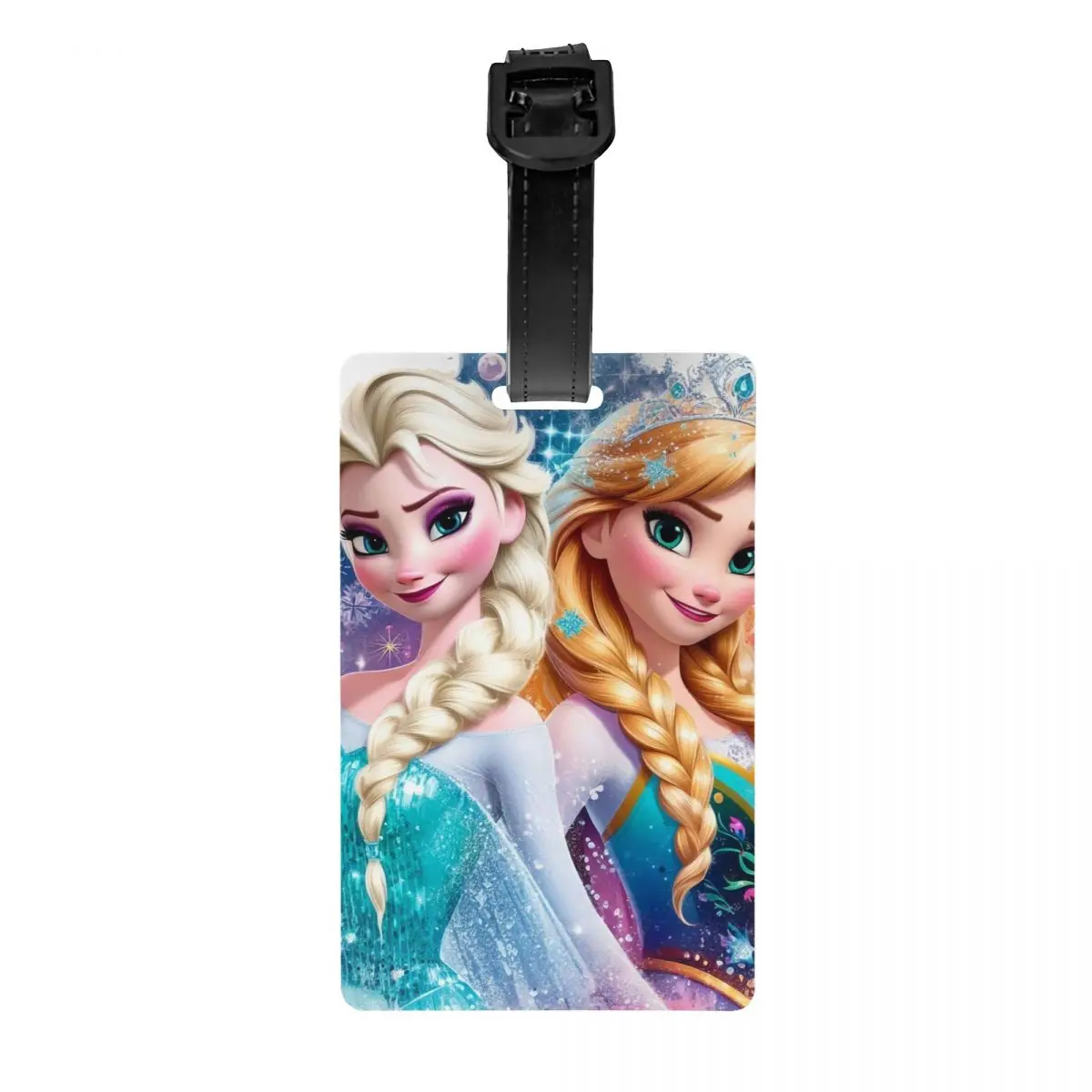 แท็กกระเป๋าการ์ตูน Elsa และ Anna แบบกําหนดเองพร้อมนามบัตรแช่แข็งความเป็นส่วนตัวปกป้าย ID สําหรับกระเป๋าเดินทางกระเป๋าเดินทาง