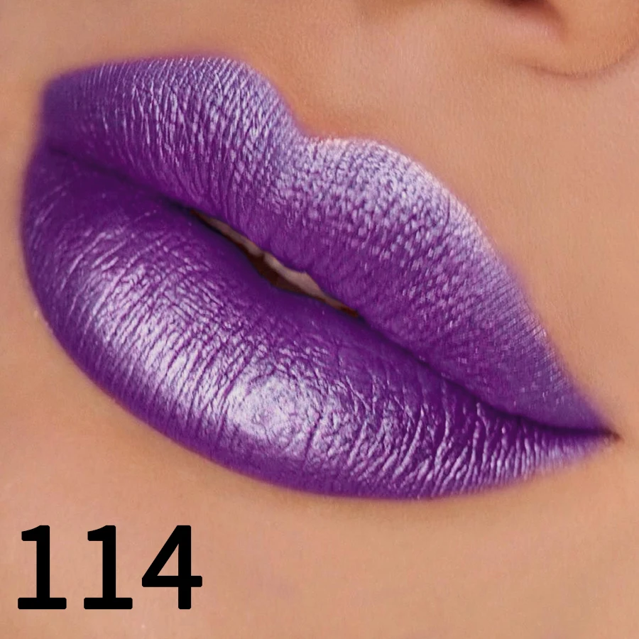 19 Farben Glitzer-Lippenstift, feuchtigkeitsspendender, rot-rosa, glitzernder, glänzender Lippenfarbe, hochpigmentierte Lippentönung, Lippen-Make-up mit metallischem Finish