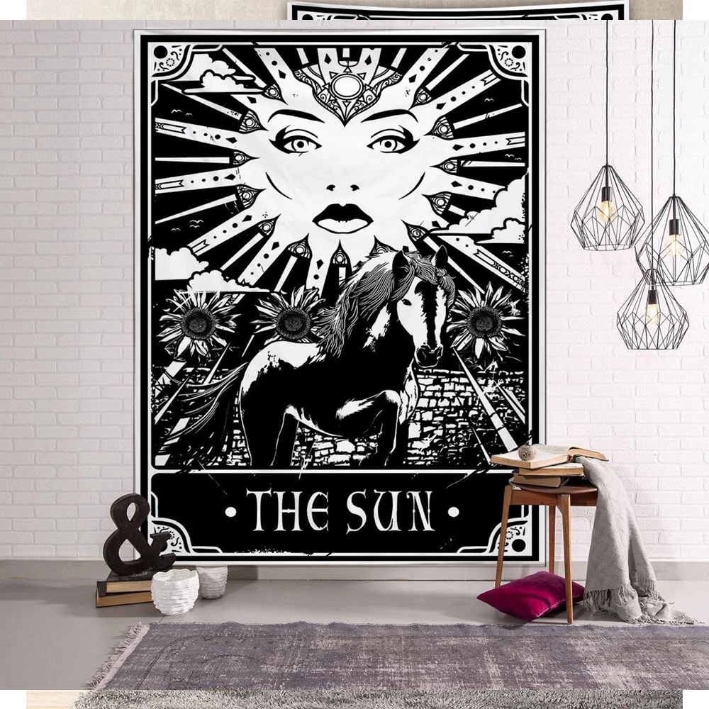 Anpassbare Dunkle Gotische Tarot-Wandteppiche, Ästhetische Gotische Wandbehänge für Schlafzimmer-Dekoration, Maßgefertigter Wandhintergrund