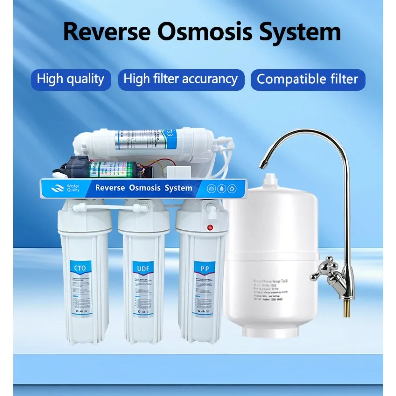 High Quality Compatible Under-Sink Electric Water Purifier 10 Inch Filter Housing 7-Stage Filtration Reverse Osmosis Household
