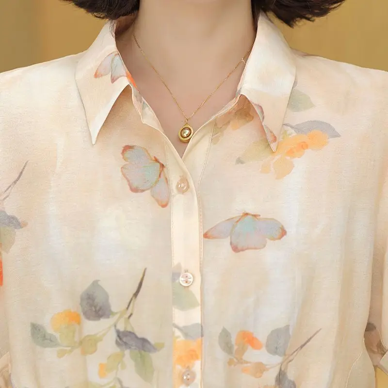 Retro Fashion Shirt Summer Clothes New Chinese Style Summer Slim Short-sleeved Fashionable Shirt Versatile Elegant Top