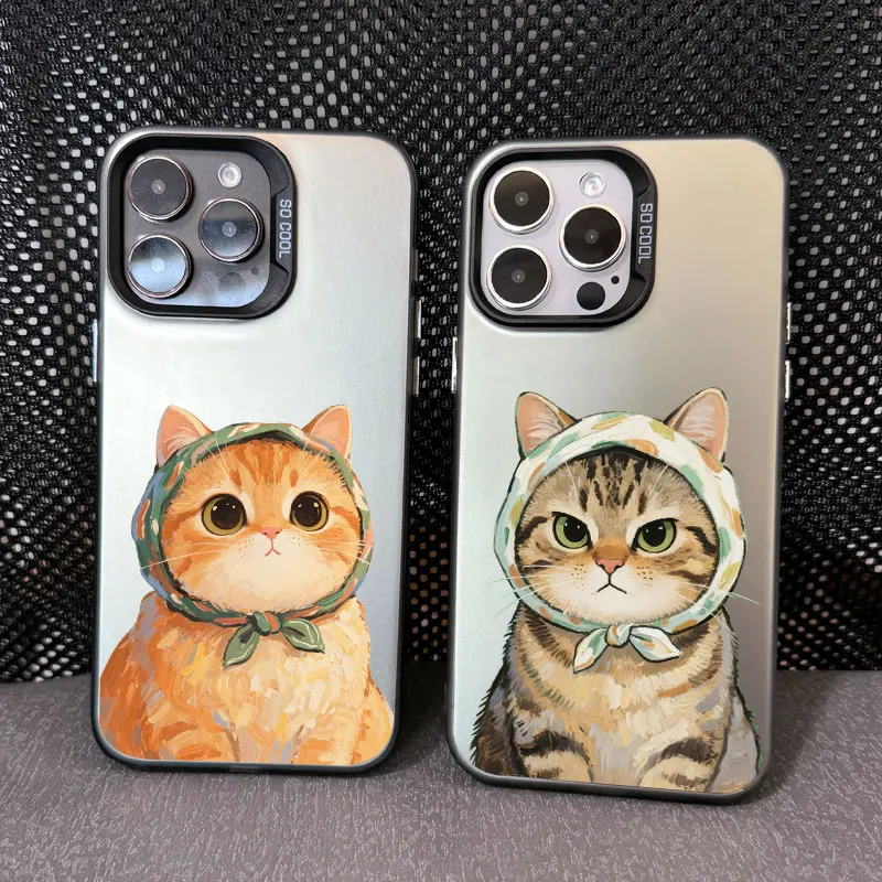 

Colorful Cat Design Cute Adorable Kitten Laser Phone Case For iPhone 13 14 15 16 Pro Max Plus 11 12 13 Mini Pro Max Back Covers