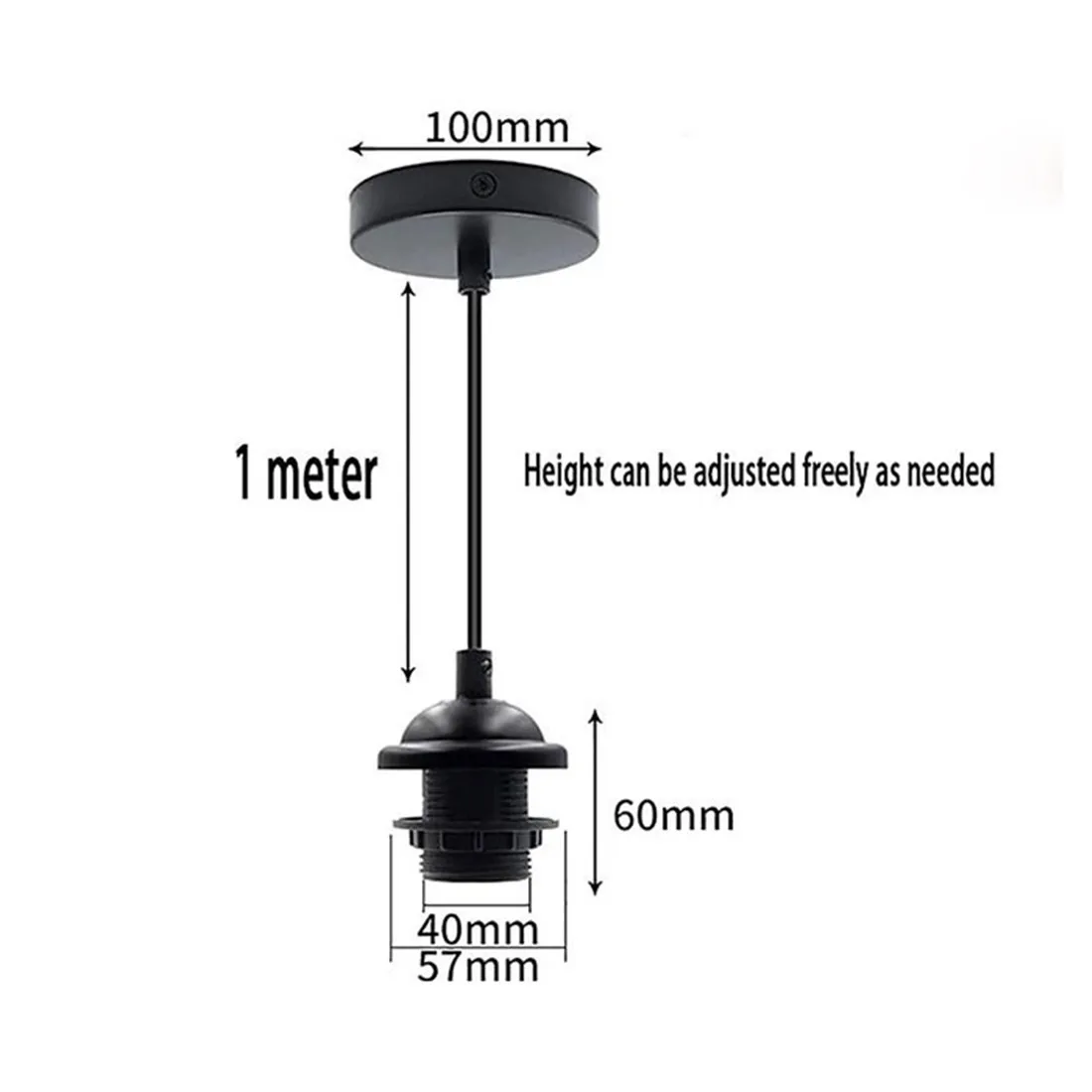 Nero Base media E27 Light Socket Collar Rings fai da te stile Vintage portalampada Edison inserto lampadina o anello portalampada paralume