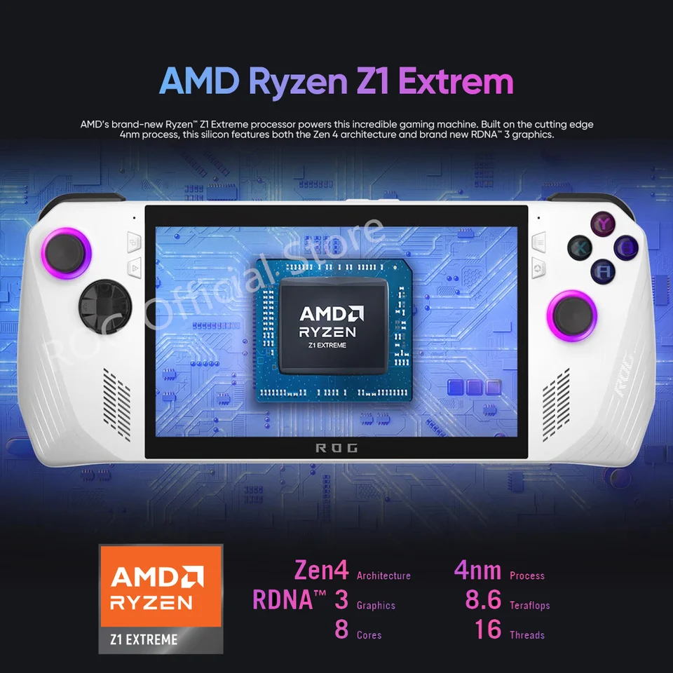 ASUS-procesador AMD Ryzen Z1 Extreme para videojuegos, dispositivo ASUS-procesador AMD Ryzen Z1 Extreme para videojuegos, dispositivo