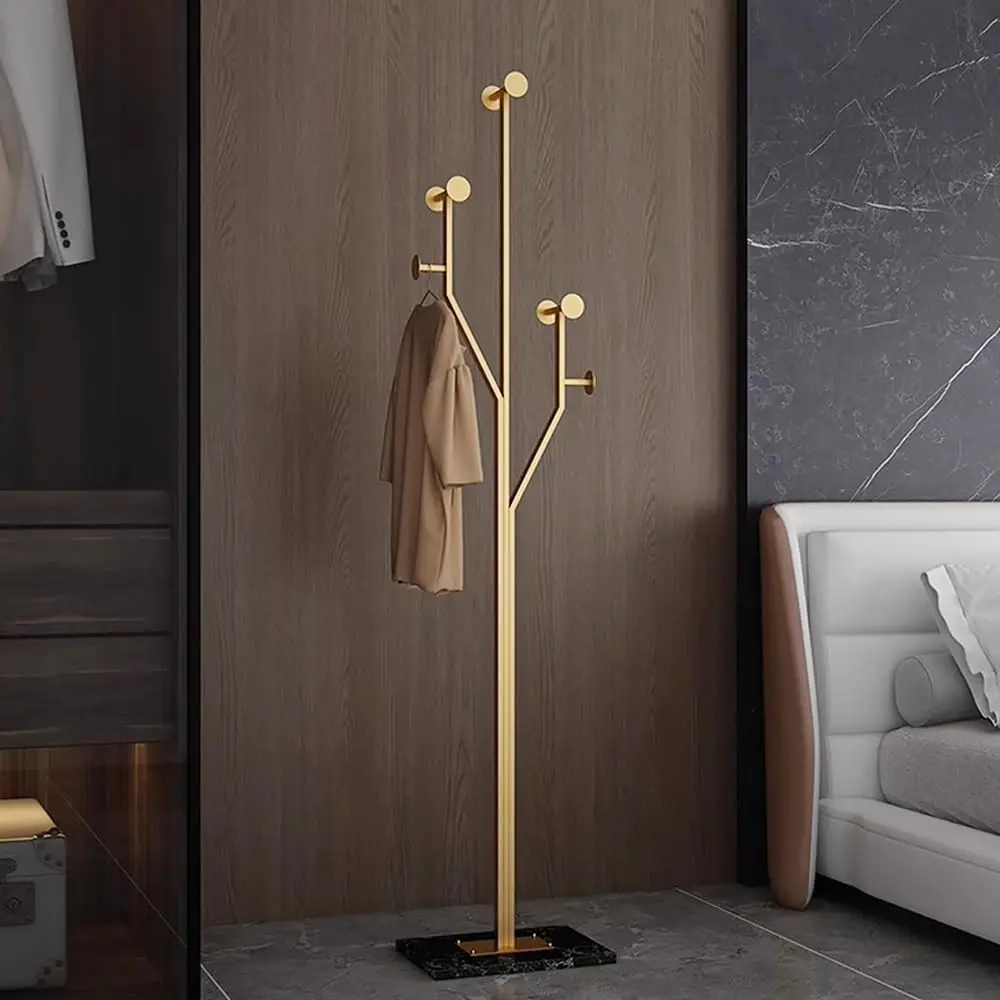 Gold Coat rack,Sturdy coat tree freestanding heavy duty with Marble Base,Metal standing coat rack for Bedroom,Entrance,Modern co