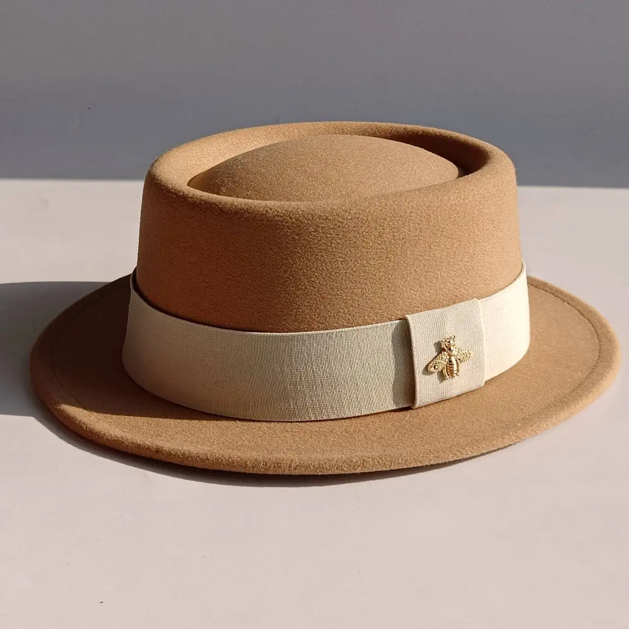 Pork Pie hoed 4.5CM Brede Rand Fedora Hoed Herenmode Herfst/Winter Bruiloft Hoed Jazz Hoed sombrero hombre