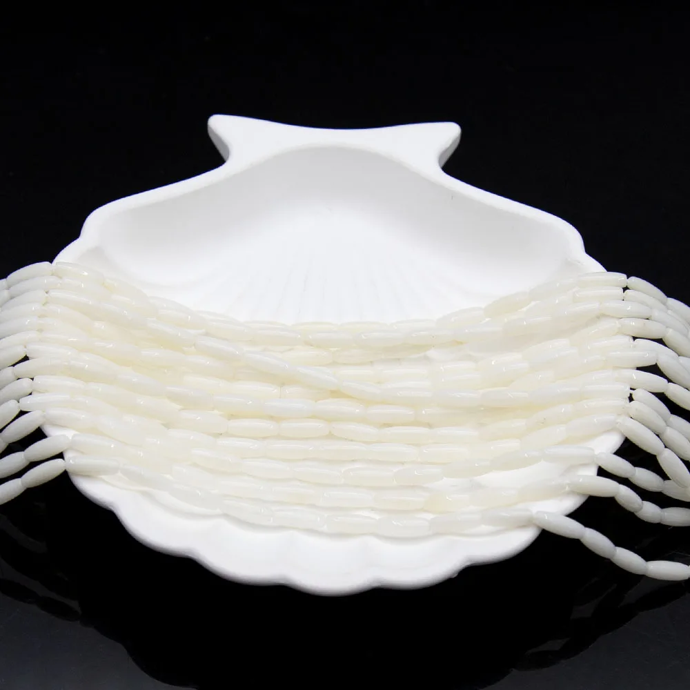 3x9 مللي متر الأرز على شكل تقليد المرجان فضفاض خزر عازل ستراند اللون الأبيض للمجوهرات عقد دي اي واي أساور اكسسوارات