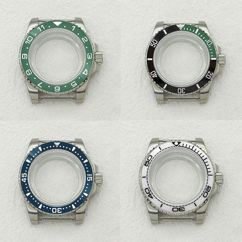 

Mod NH35 Cases 40mm SUB Case Sapphire Glass Transparent Back Cover Fits NH35 NH36 7S26 4R Movement 28.5mm Dial Men Watch Cases