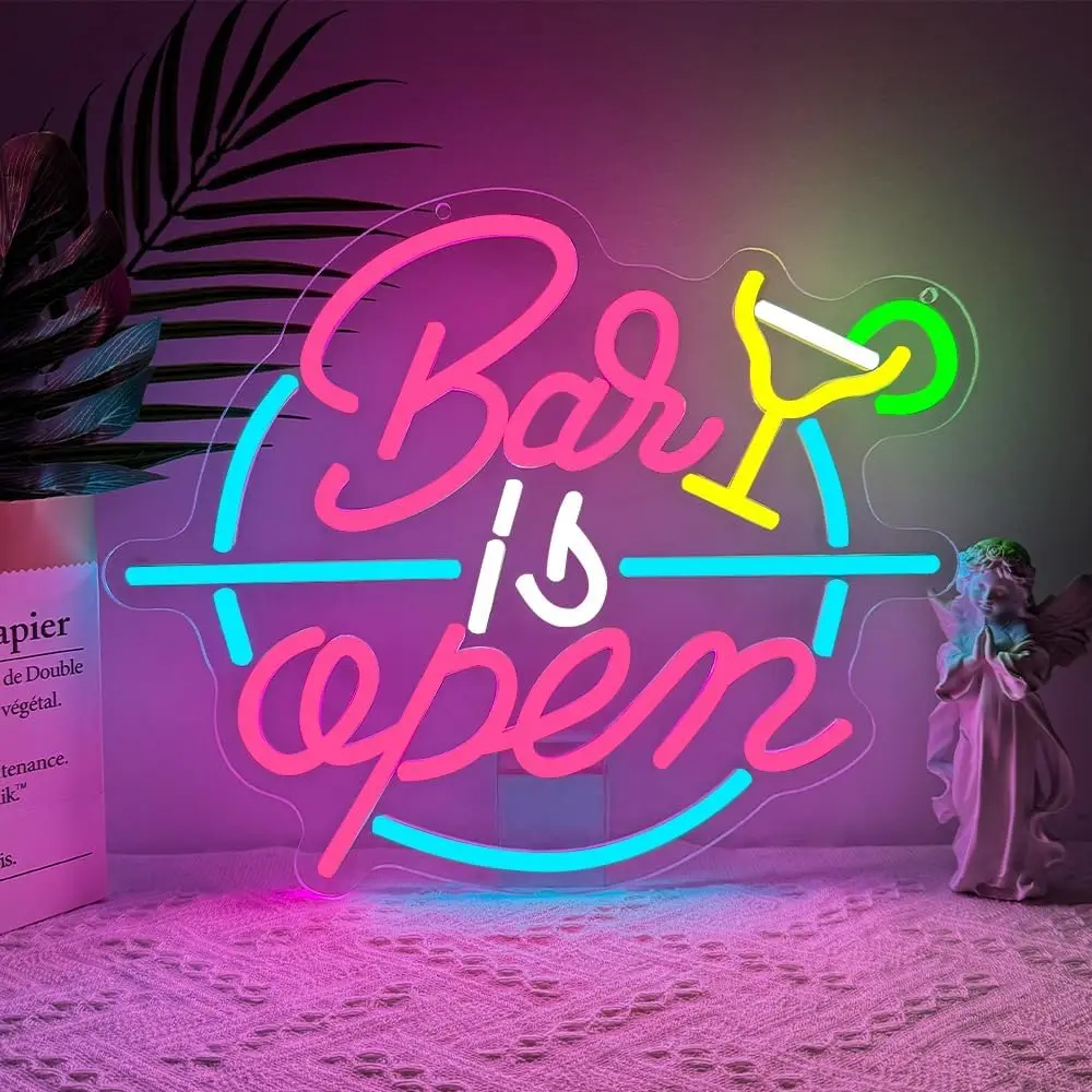 

Bar Open Neon Sign USB Dimmable Open Business LED Light Bar Pub Night Club Home Man Cave Party Decoration neon personnalisé Gift