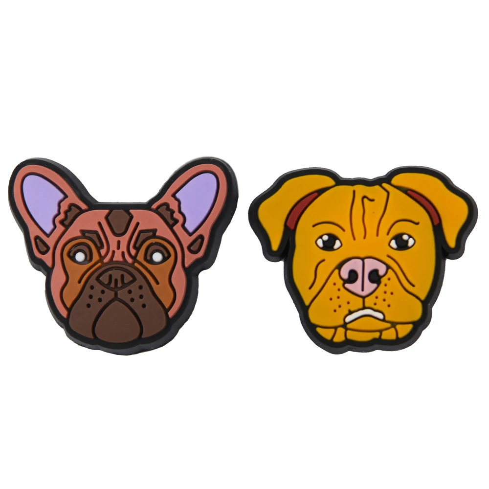 Decoración de zapatos de perro de dibujos animados para niños, Corgi encantador, Bulldog Francés, dijes de zapatos, Toro, Mastiff, zueco, regalos de Favor, 1-10 piezas