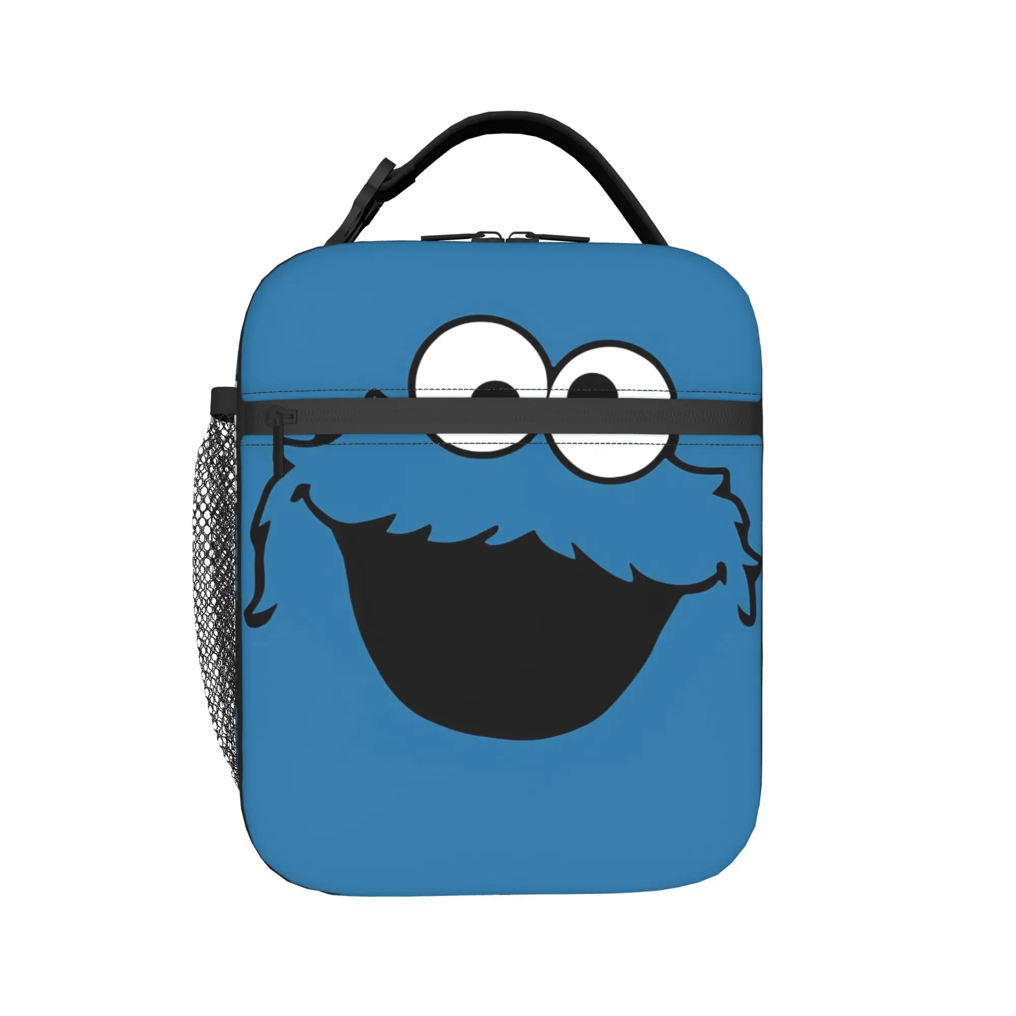 Cookies Blue Monsters Insulated Lunch Bags for Men Women Cartoon Storage Food Box Portable Cooler Thermal Bento Box For Picnic