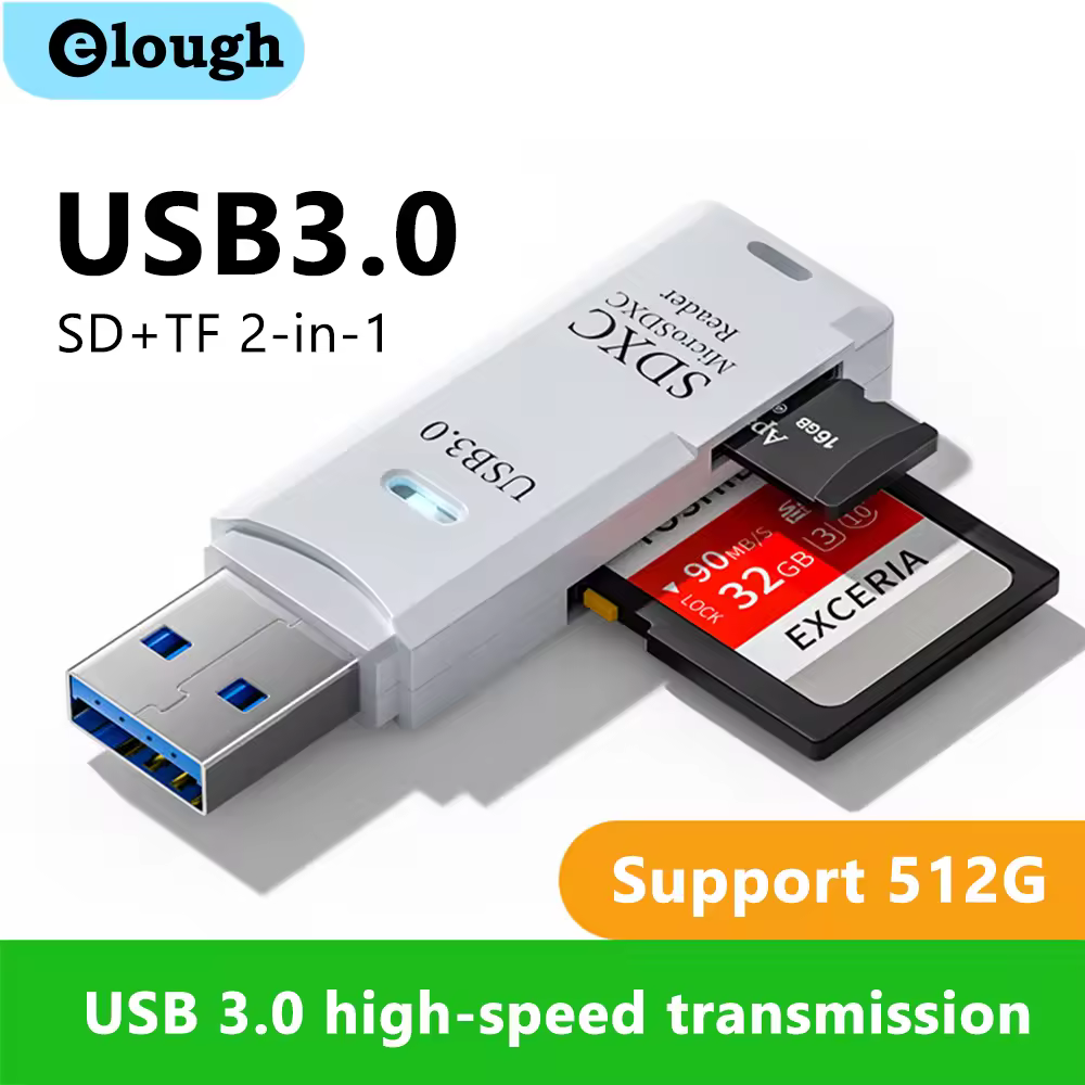 2 in 1 Card Reader USB 3.0/2.0 Micro SD TF Card Memory Reader High Speed Cardreader For PC Laptop Accessories SD Card Adapter