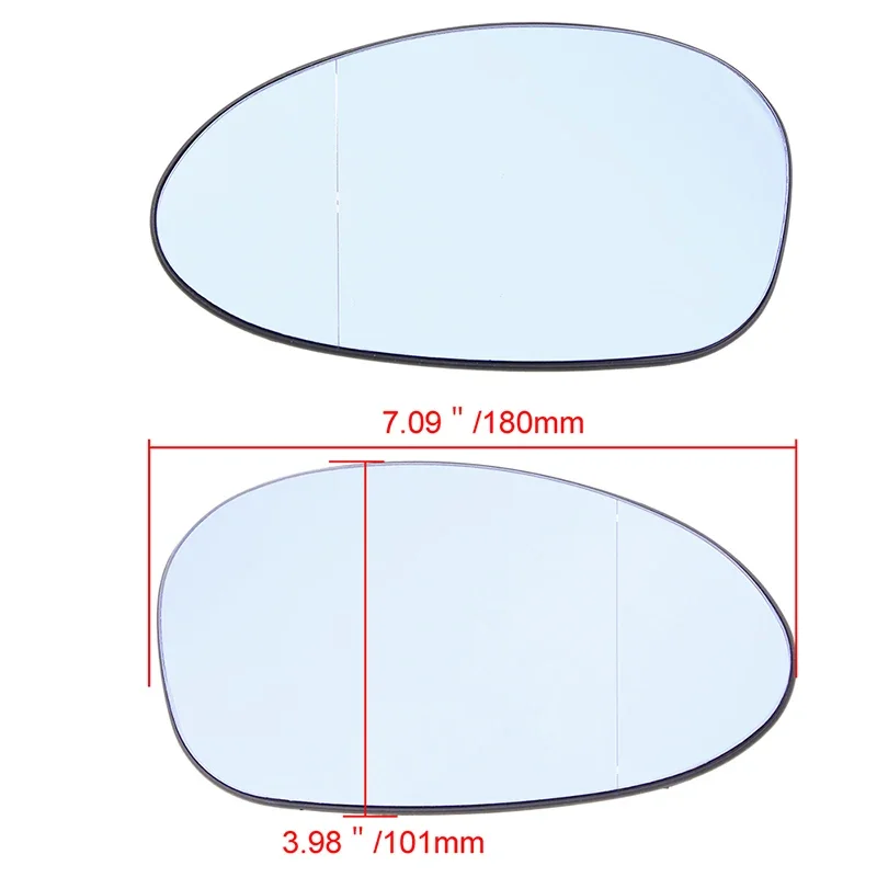 POSSBAY Car Heated Wing Rearview Mirror Glass for BMW 3-Series E46 M3 Coupe&Cabrio 2000 2001 2002 2003 2004 2005 2006 Blue Lens